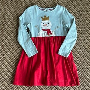 Mini Boden Winter Snowman Dress (5-6Y)